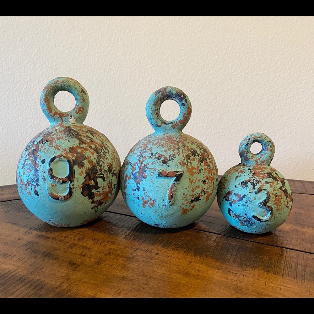 3 Piece Deep Sea Fishing Weights Sculpture Set